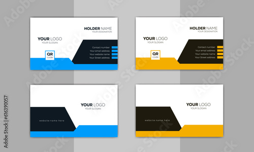 Creative unique, Modern and Corporate business visiting card design template for personal identity stock illustration