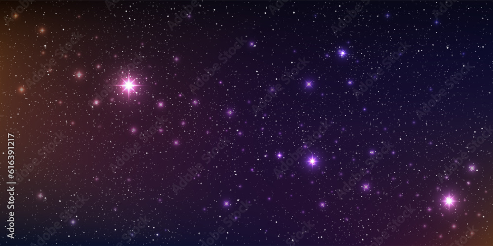 Obraz premium A high quality background galaxy illustration with stardust and bright shining stars illuminating the space.
