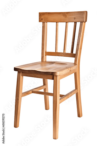 Wooden chair isolated on transparent background 