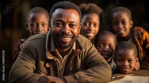 a picture of an African-American man teaching his students © tongpatong