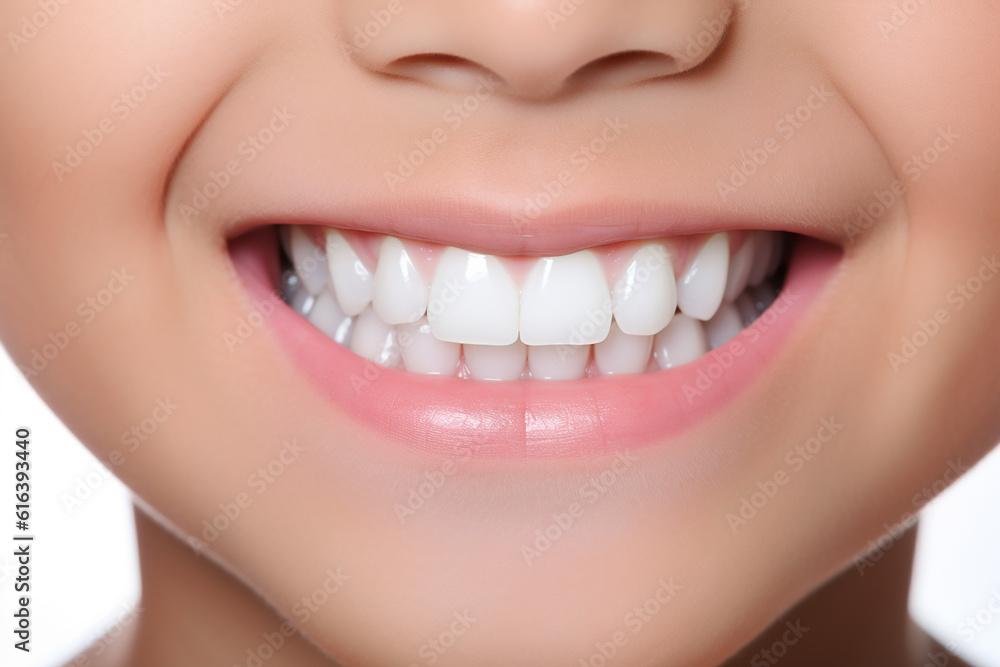 Perfect white skin toddler smile with beautiful white milk tooth. Generative AI Perfect white skin toddler smile with beautiful white milk tooth. Generative AI
