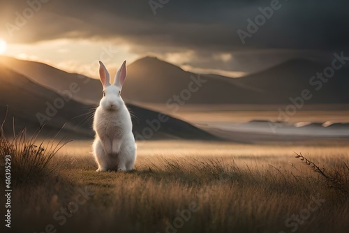 rabbit in the sun generative by Al technology