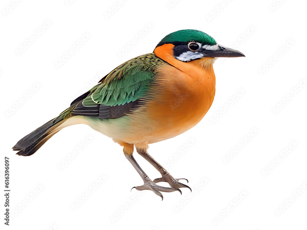 Pitta bird walking isolated generated by ai Pitta bird walking isolated generated by ai