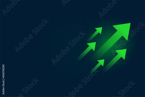 green business growth arrow rise upward background