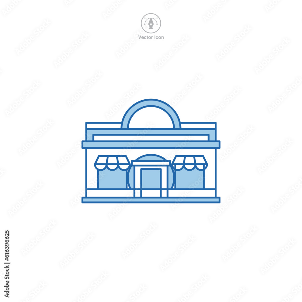 Restaurant icon vector displays a stylized dining establishment, symbolizing food, cuisine, hospitality, service, dining, and gastronomy Restaurant icon vector displays a stylized dining establishment, symbolizing food, cuisine, hospitality, service, dining, and gastronomy