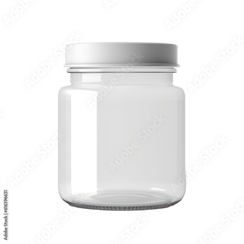 Medical jar mockup template isolated on transparent background. Generative AI.
