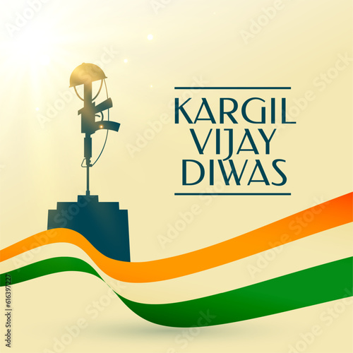 kargil vijay diwas celebration background with indian flag design photo