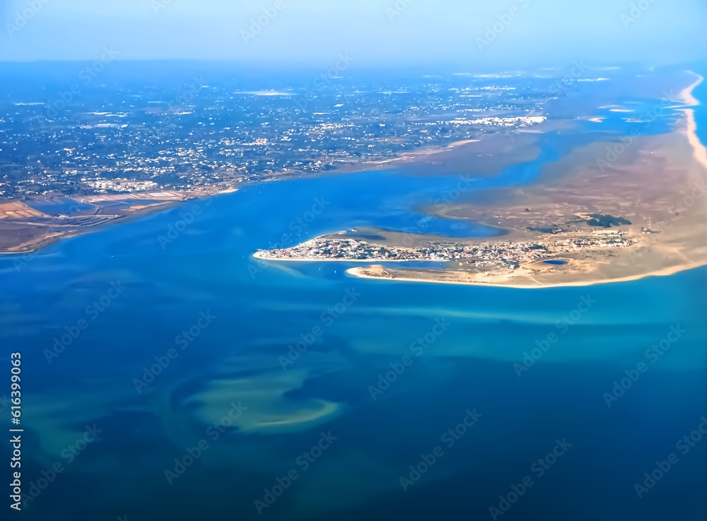 Amazing aerial view of the Algarve coast of Portugal
