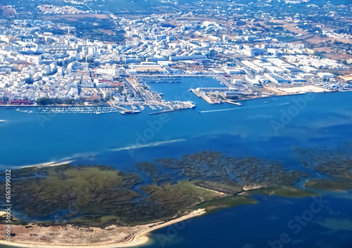 Amazing aerial view of the Algarve coast of Portugal