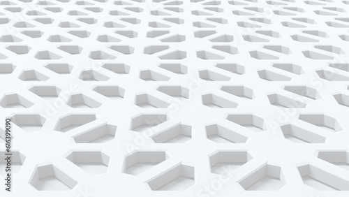 Abstract white background with 3d pattern   minimal white gray background.