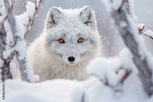 Fototapeta Naklejka Na Ścianę i Meble -  Arctic Fox in Snow Frozen Landscape Resident
