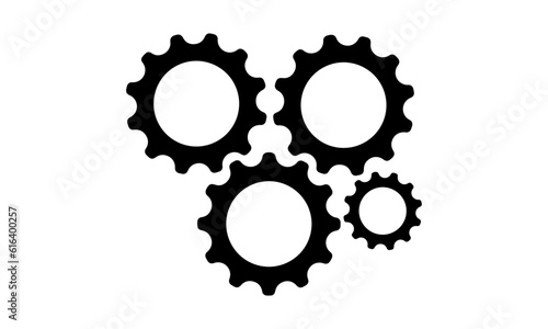 Gear vector logo icon template. Machine, progress, teamwork