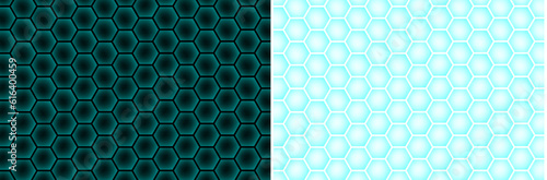 hologram hexagon blue light transparent background