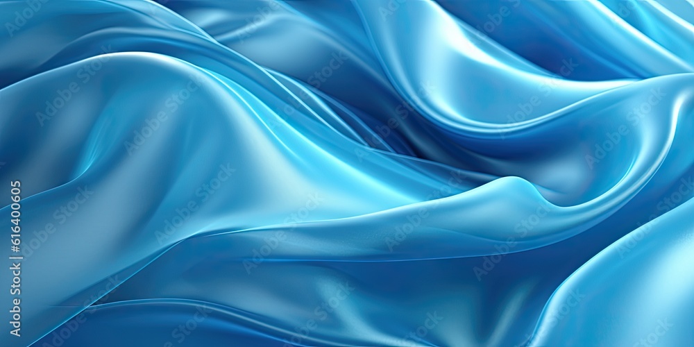 Fototapeta premium Elegant silk cloth on plain background. Generative AI