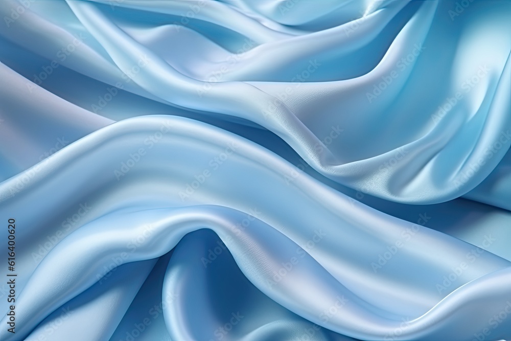 Fototapeta premium Elegant silk cloth on plain background. Generative AI