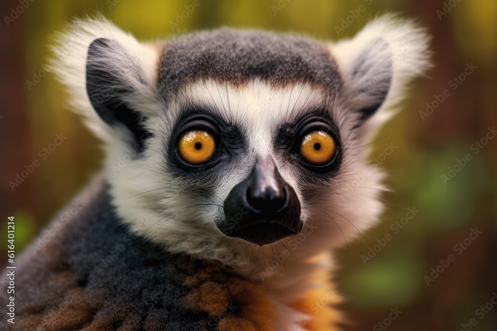 Fototapeta premium Curious Lemur Inquisitive Primate