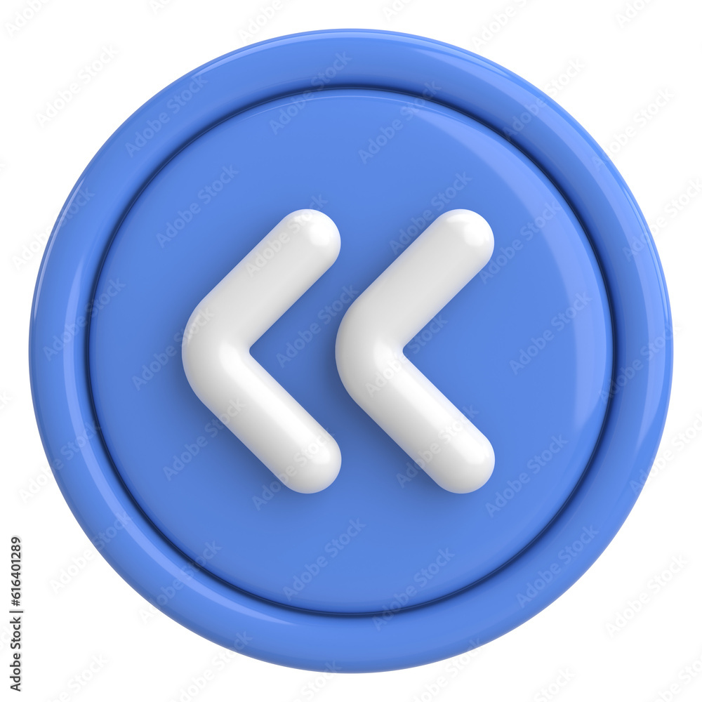Previous button. Back button. 3D illustration. Previous button. Back button. 3D illustration.