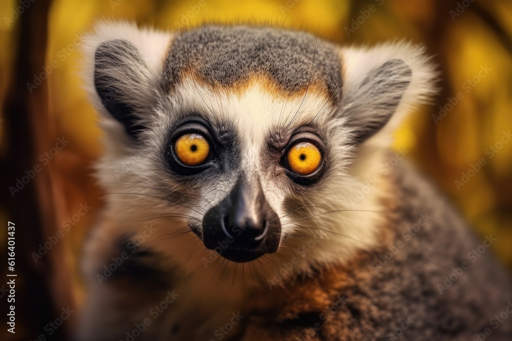 Obraz premium Curious Lemur Inquisitive Primate