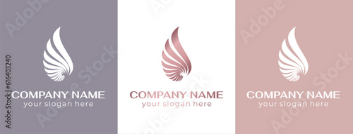 Shell logo. Modern seashell, naulilus. Elegant linear logo. Template to create a unique luxury design, logo. Vector