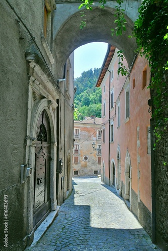 An old street in Tagliacozzo, a medieval town in the Abruzzo region, Italy.  © Giambattista