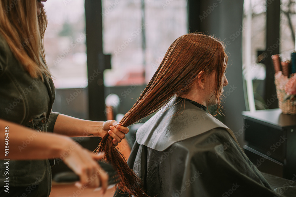 Holding long hair Holding long hair