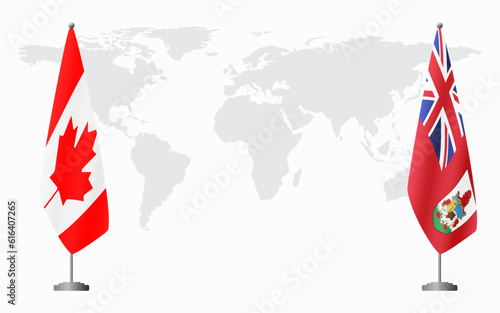 Canada and Bermuda flags for official meeting