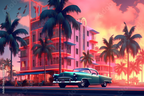 Miami vibes wallpaper background © FrameFinesse
