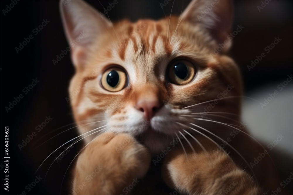 Generative AI.
a cat with its hand in its mouth