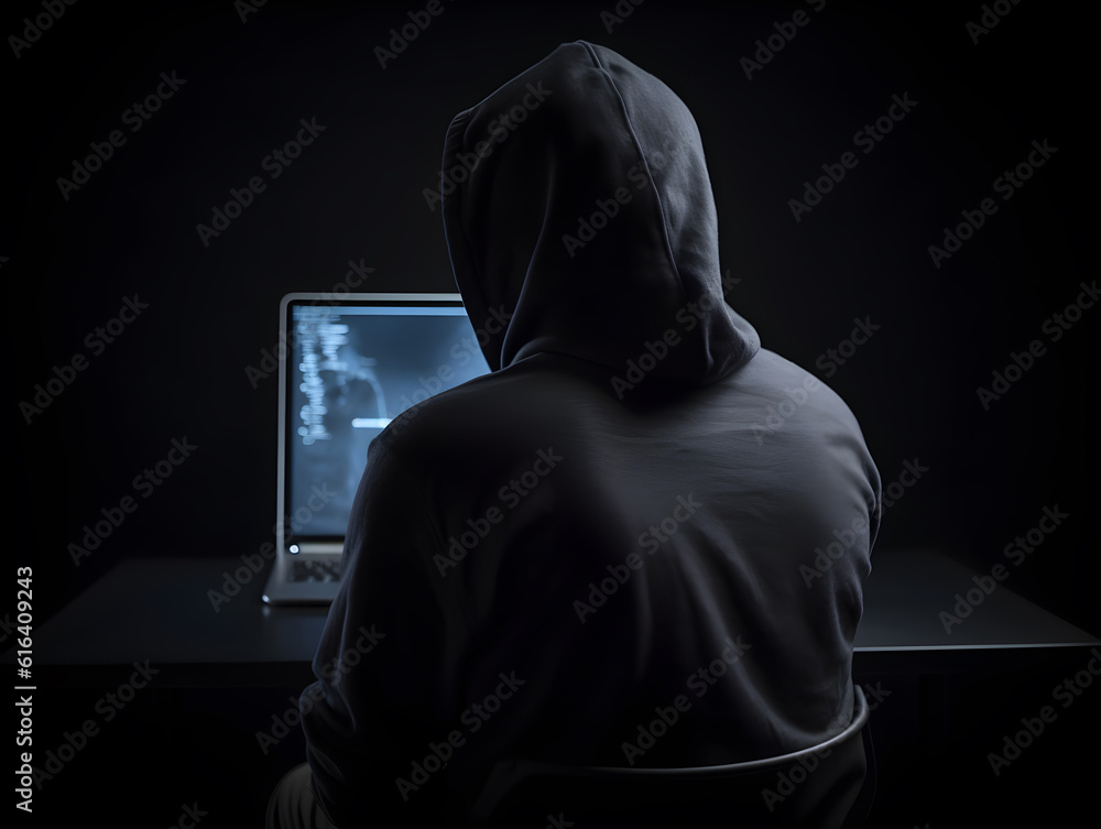 Anonymous hacker. Concept of dark web, cybercrime, cyberattack, etc. AI generated image Anonymous hacker. Concept of dark web, cybercrime, cyberattack, etc. AI generated image
