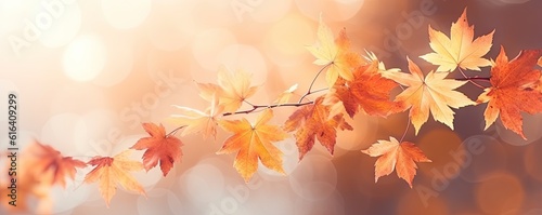 Abstract Background with Autumn Leaves in Rich Orange Generative AI illustrations