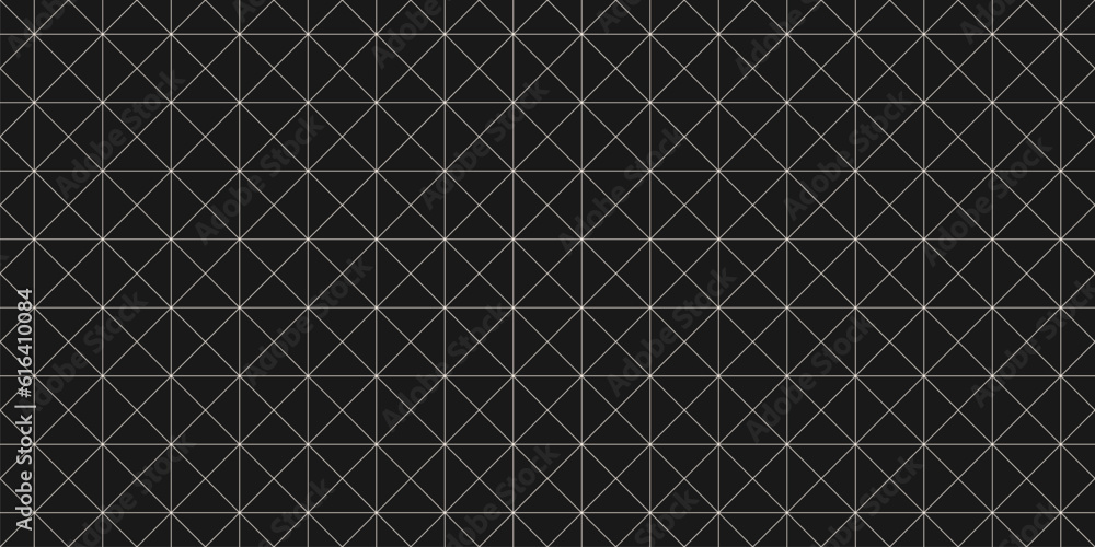 Vector minimalist geometric seamless pattern with thin lines, square grid. Subtle black and white texture with squares, triangles. Dark minimal monochrome background. Simple repeat wide geo design Vector minimalist geometric seamless pattern with thin lines, square grid. Subtle black and white texture with squares, triangles. Dark minimal monochrome background. Simple repeat wide geo design