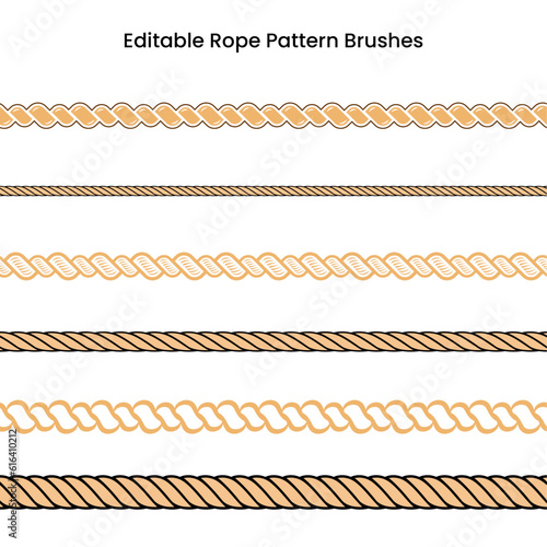 Seamless rope pattern brushes editable template
