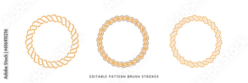 Set of circle rope pattern brushes