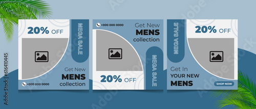 Men fashion collection social media branding template 2023, background colors with abstract torn rip paper texture. for beauty, cosmetics, fashion, jewelry,makeup content creators. Vector illustration