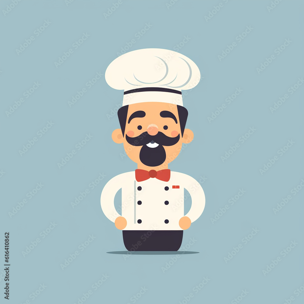 flat design of a chef wearing his uniform flat design of a chef wearing his uniform