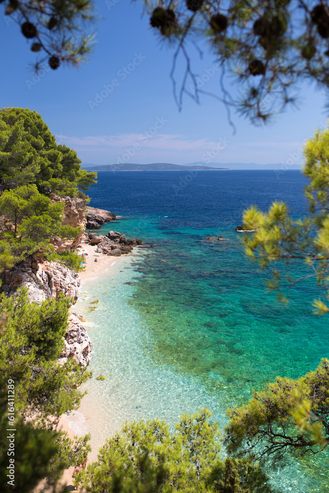 Beautiful cost of Hvar Island in Croatia, perfect place for summer vacations