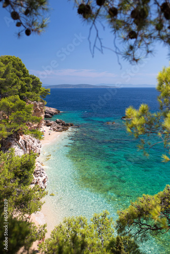 Beautiful cost of Hvar Island in Croatia, perfect place for summer vacations
