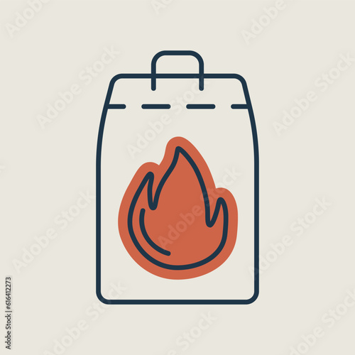 Grill charcoal vector icon. Barbecue and bbq grill