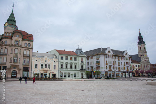 " Oradea, Romania - 04.25.2022:Oradea medieval downtown in Transylvania Romania"