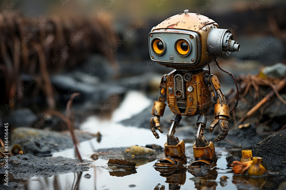 Old robot in forest Old robot in forest