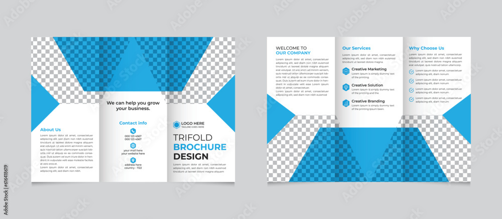 Professional corporate creative trifold brochure template design with modern style and minimalist layout Professional corporate creative trifold brochure template design with modern style and minimalist layout