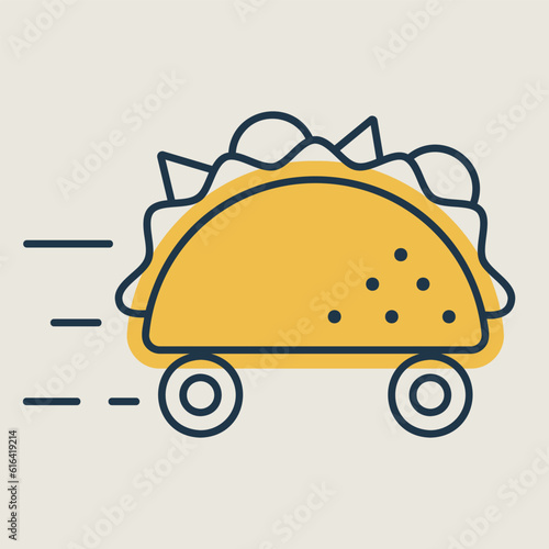 Mexican taco delivery vector isolated icon