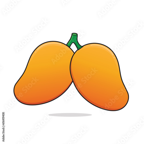 mango cartoon. mango illustration. fruit mango