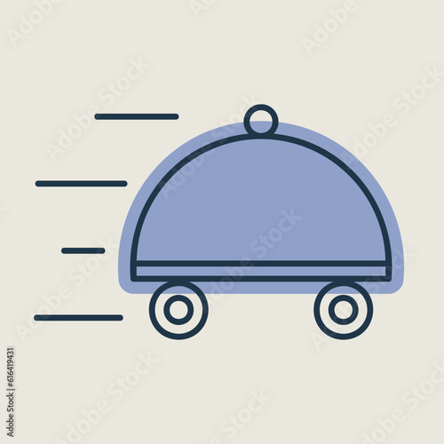 Food delivery with dish vector isolated icon