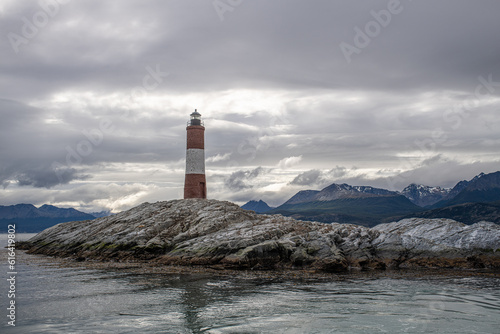 Les Eclaireurs The Explorers is a lighthouse located on the NE islet of the Les Eclaireurs group of islets in the Beagle Channel off the coast of Ushuaia Bay in Tierra del Fuego Argentina © Alexandre Arocas