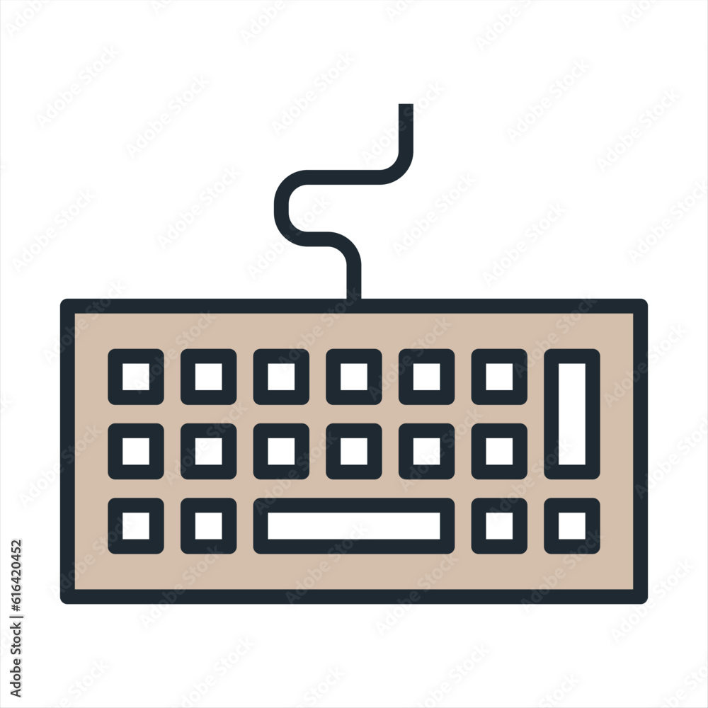 keyboard Vector illustration on a transparent background. Premium quality symbols. Line Color vector icons for concept and graphic design. keyboard Vector illustration on a transparent background. Premium quality symbols. Line Color vector icons for concept and graphic design.