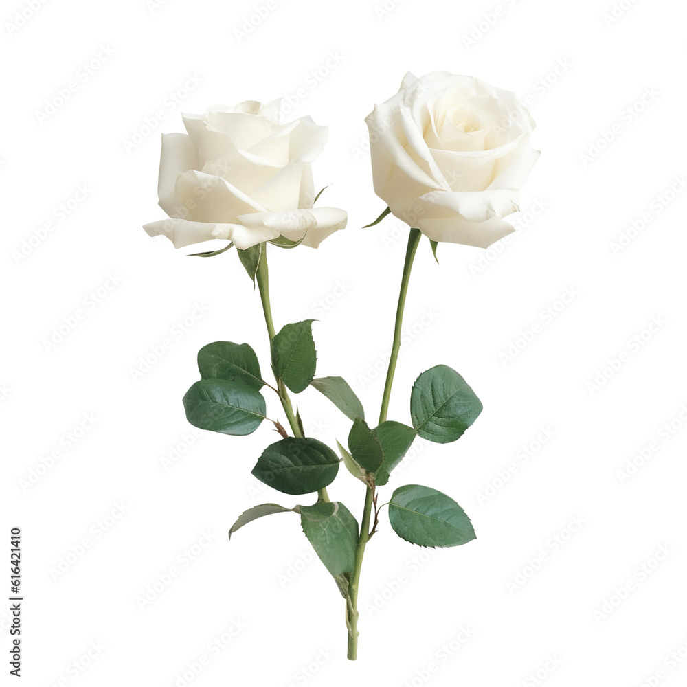 Obraz premium white rose isolated created with Generative AI
