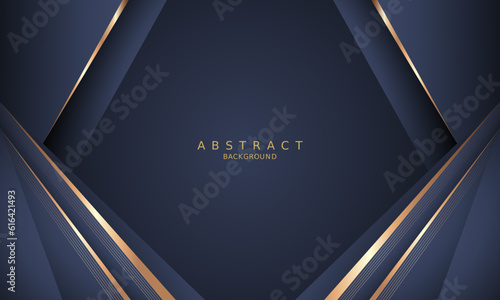 dark blue luxury premium background and gold line.