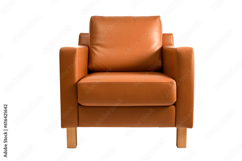 Ai Genarated Brown Leather Single Sofa Ai Genarated Brown Leather Single Sofa