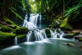 waterfall in the forest AI Generated 